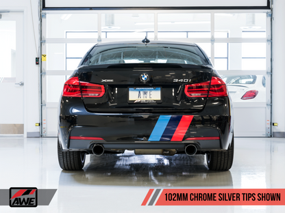 AWE Tuning BMW F3X 340i Touring Edition Escape traseiro - Pontas cromadas (102 mm)