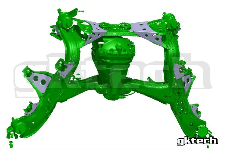 GKTech - V2 S14 240SX /S15 SILVIA/R33/R34 SKYLINE SUBFRAME SOLDADO EM PLACAS DE REFORÇO (S145-SUBF) 