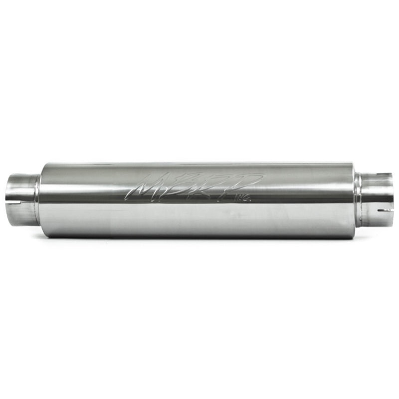 Silenciador de tono silencioso universal MBRP, entrada/salida de 4 pulgadas, cuerpo de 24 pulgadas, diámetro de 6 pulgadas, 30 pulgadas, total T304