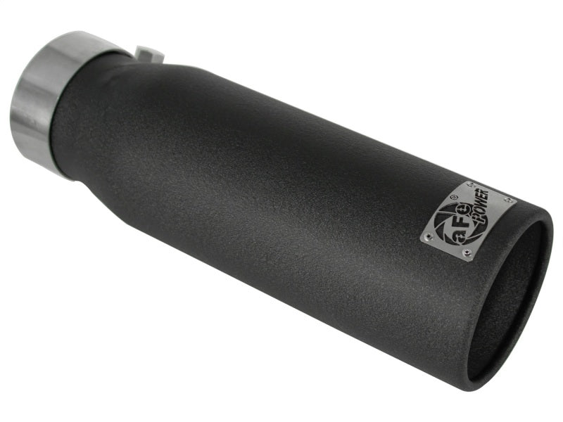 aFe MACHForce XP Puntas de escape SS-304 Punta ESC 3in x 4Out x 12L Bolt-On (negra)
