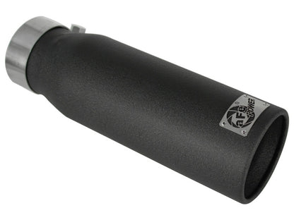 aFe MACHForce XP Puntas de escape SS-304 Punta ESC 3in x 4Out x 12L Bolt-On (negra)
