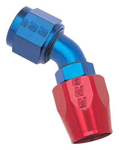 Extremidade da mangueira de fluxo total Russell Performance -10 AN vermelho/azul 45 graus