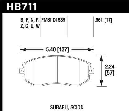 Hawk 13-16 Scion FR-S 2.0L Base OE Incl. Clips Shims Front ER-1 Brake Pads