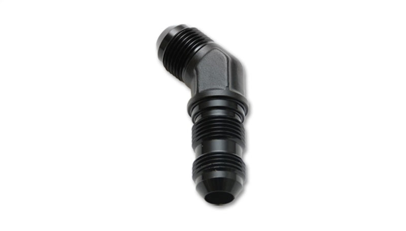 Adaptador de mamparo Vibrant -6AN Codo de 45 grados - Solo negro anodizado