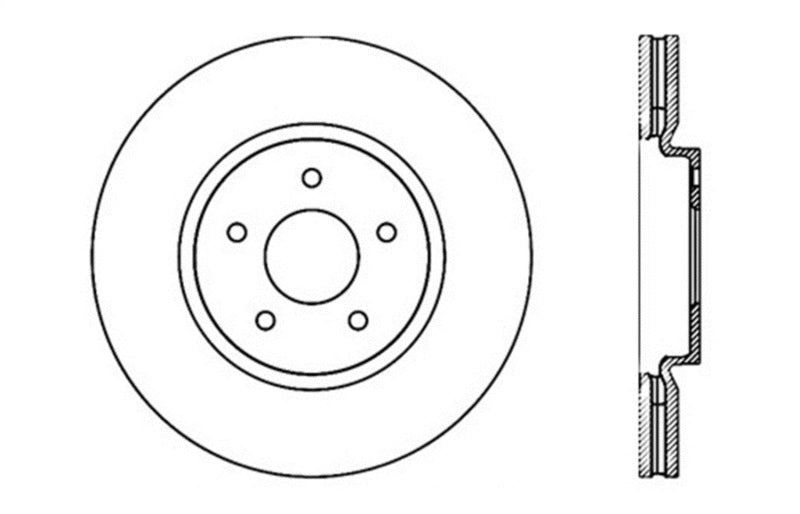 StopTech Nissan 370z / Infiniti G37 SportStop Rotor dianteiro direito perfurado