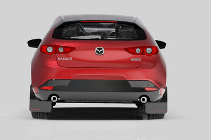 Rally Armor 19-25 Mazda3 Hatchback White UR Mud Flap w/Black Logo