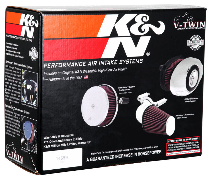 K&N 2017 Harley-Davidson H/D Touring Models AirCharger Performance Intake - Chrome