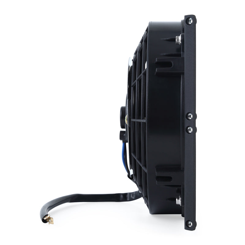 Mishimoto universal de 10 pulgadas. Cubierta del ventilador del enfriador de aceite de servicio pesado - Negro microarrugas