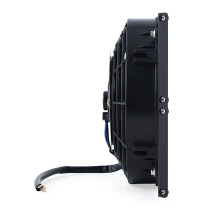 Mishimoto universal de 10 pulgadas. Cubierta del ventilador del enfriador de aceite de servicio pesado - Negro microarrugas