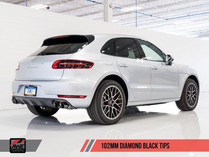 Sistema de escape AWE Tuning Porsche Macan Touring Edition - Pontas Diamond Black 102mm