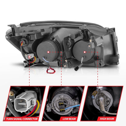 ANZO 2006-2008 Toyota Rav4 Projetor Faróis com Halo Chrome (CCFL)