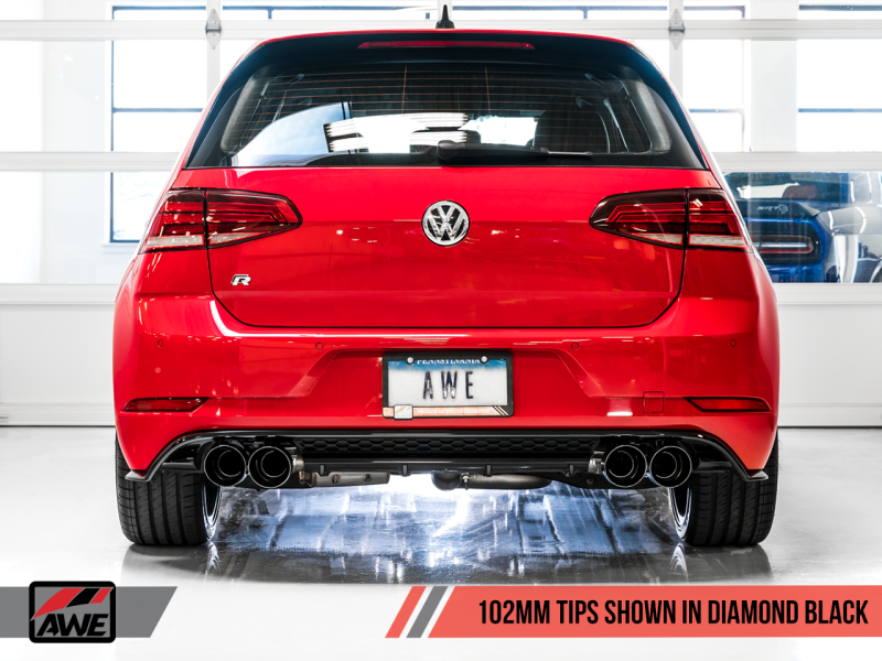 AWE Tuning 15-17 Volkswagen Golf R MK7 Track Edition Exhaust - Diamond Black Tips (102mm)