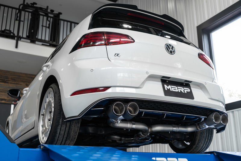 MBRP 15-19 VW Golf R MK7/MK7.5 3in T304 Cat Back Escape con puntas de fibra de carbono