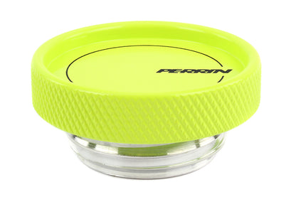 Perrin 02-21 Subaru WRX / 2022 BRZ &amp; GR86 / 04-21 STI / 00-18 Forester XT Tapa de llenado de aceite - Amarillo neón