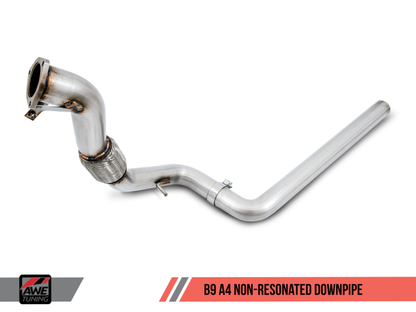 Saída dupla de escape AWE Tuning Audi B9 A4 Touring Edition - Diamond Black Tips (inclui DP)