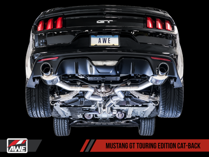 Escape AWE Tuning S550 Mustang GT Cat-back - Touring Edition (Diamond Black Tips)