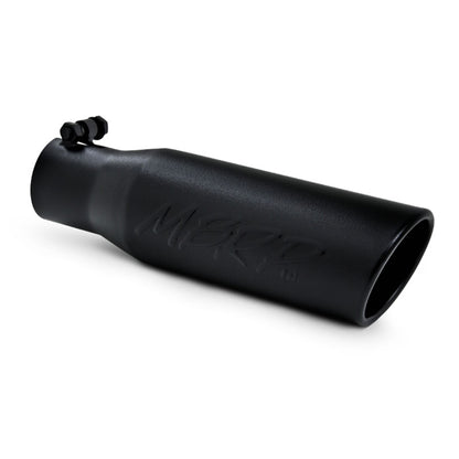 Ponta universal MBRP 3 pol. OD, extremidade laminada angular 2 entrada 12 comprimento - acabamento preto