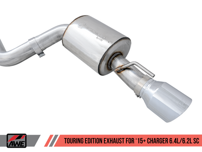 AWE Tuning 2015+ Dodge Charger 6.4L/6.2L SC Non-Resonated Touring Edition Escape - Silver Tips