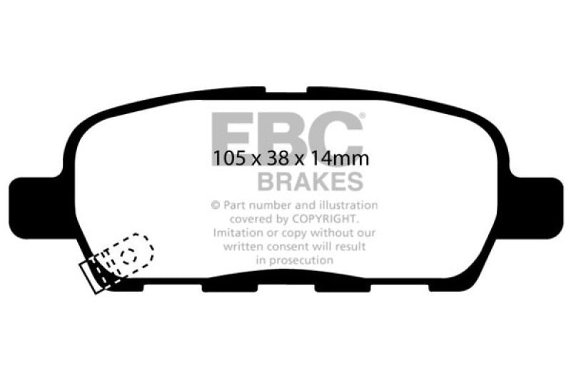 EBC Yellowstuff 03-05 Infiniti G35/350Z (NON BREMBO)  Rear Brake Pads