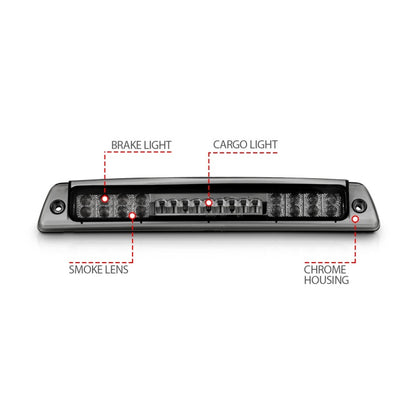 ANZO 1994-2001 Dodge Ram 1500 LED 3ª luz de freio fumaça