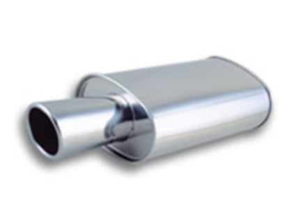Silenciador oval vibrante StreetPower Turbo com ponta arredondada de 4 pol. com borda laminada - ID de entrada de 3 pol.