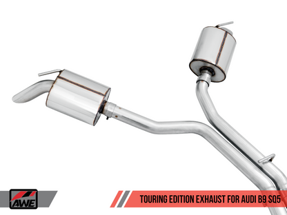 AWE Tuning Audi B9 SQ5 Non-Resonated Touring Edition Cat-Back Exhaust - Sem dicas (Turn Downs)