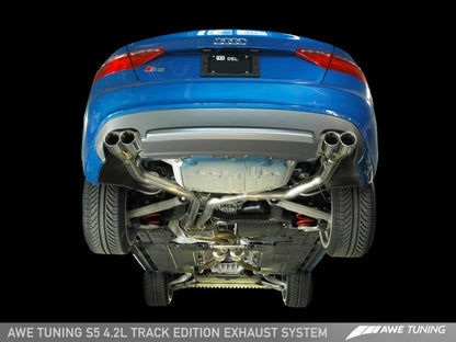 AWE Tuning Audi B8 S5 4.2L Track Edition Sistema de escapamento - Pontas prateadas polidas