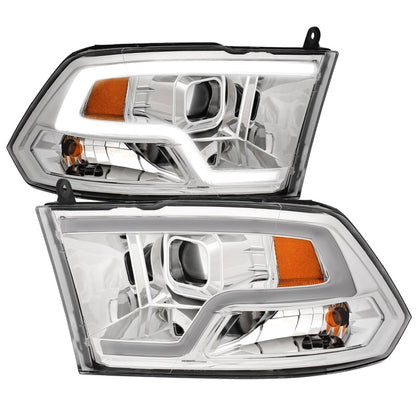 ANZO 09-18 Dodge Ram 1500 projetor estilo prancha faróis cromados com halo