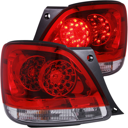 ANZO 1998-2005 Lexus Gs300 Lanternas traseiras de LED vermelho/transparente
