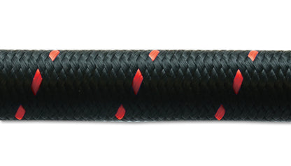 Vibrant -8 AN Manguera flexible trenzada de nailon negro/rojo de dos tonos (rollo de 5 pies)