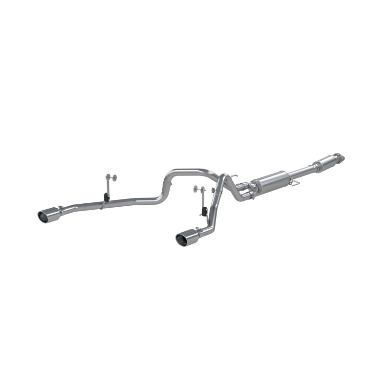 MBRP 2021+ F-150 2.7L/ 3.5L Ecoboost, 5.0L 3in Cat Back 2.5in Dual Split Rear - Aço aluminizado