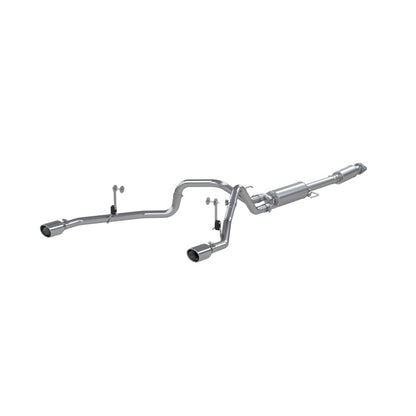 MBRP 2021+ F-150 2.7L/ 3.5L Ecoboost, 5.0L 3in Cat Back 2.5in Dual Split Rear - Aço aluminizado