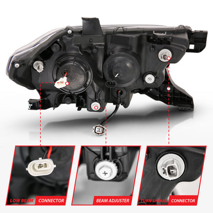 ANZO 2016-2017 Toyota Tacoma Projetor Faróis c/ Plank Style Switchback Preto c/ Âmbar c/ DRL