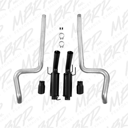 MBRP 11-14 Ford Mustang GT 5.0L 3in Cat Back Dual Split Rear Race Version 4in Tips - Negro