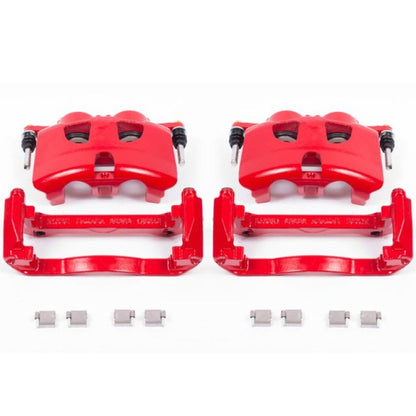 Power Stop 12-19 Ford F-150 Pinzas delanteras rojas con soportes - Par