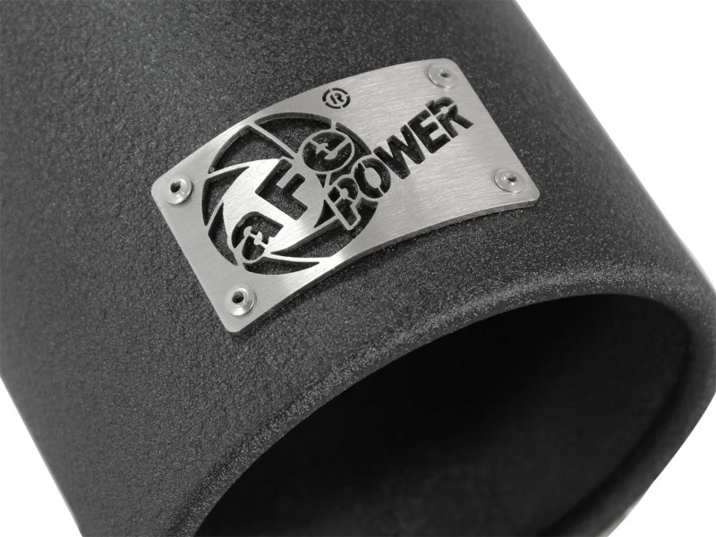 aFe MACHForce XP Puntas de escape SS-304 Punta ESC 3in x 4Out x 12L Bolt-On (negra)