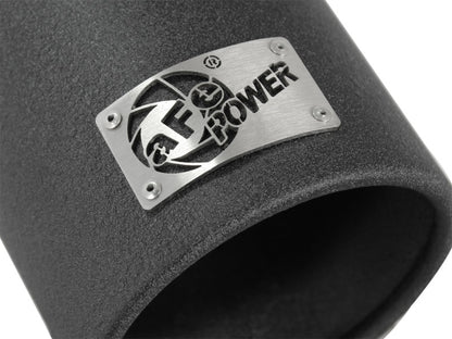 aFe MACHForce XP Puntas de escape SS-304 Punta ESC 3in x 4Out x 12L Bolt-On (negra)