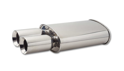 Vibrante StreetPower Turbo Oval Muff com duas pontas redondas de 3,5 pol. Corte reto Bev Edge 3 pol ID de entrada