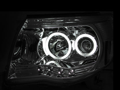 ANZO 2005-2011 Toyota Tacoma Proyector Faros delanteros con Halos Chrome
