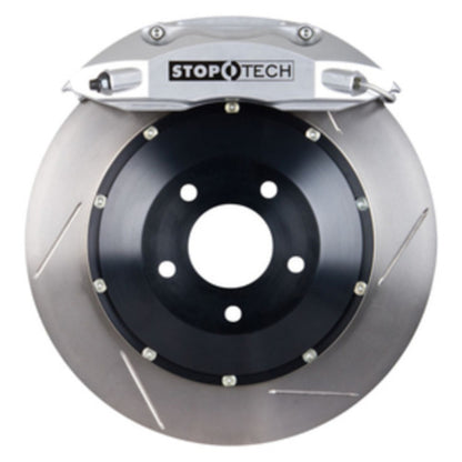 StopTech 91-05 Acura NSX Rear BBK w/Silver ST-40 Calipers Slotted 328x28mm Rotors Pads SS Lines
