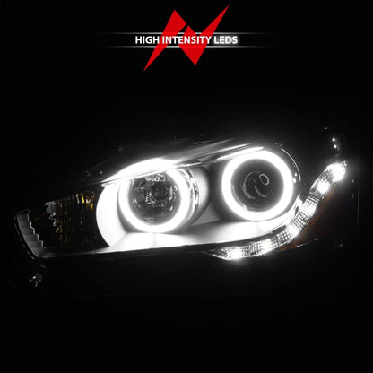 ANZO 2008-2015 Mitsubishi Lancer Projector Faróis c/ Halo Black (CCFL)