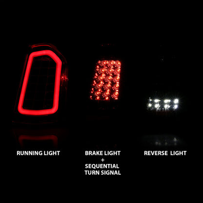 ANZO 11-14 Chrysler 300 LED Luces traseras cromadas con secuencial