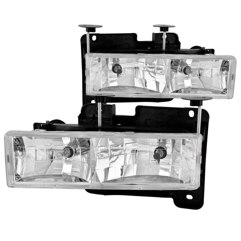 ANZO 1988-1998 Chevrolet C1500 Faros delanteros de cristal cromados