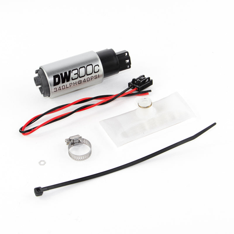 Bomba de combustível compacta DeatschWerks 88-91 BMW 325i DW300C 340 LPH com kit de instalação (sem clipes de montagem)