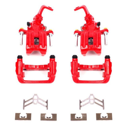 Power Stop 00-09 Honda S2000 Pinzas traseras rojas con soportes - Par