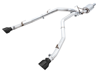 AWE Tuning 09-18 RAM 1500 5.7L (com recortes) 0FG Dupla saída traseira Cat-Back Exhaust - Diamond Black Tips