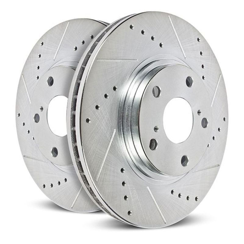Power Stop 21-22 Ford F-150 350 mm Traseiro perfurado e rotor com fenda (par)