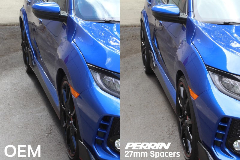 Perrin 17-18 Honda Civic Type R 64.1mm Hub 5x120 27mm Espaciadores de rueda (un par)