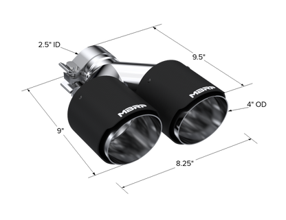 MBRP Universal Fibra de Carbono Ponta Dupla 4 pol OD/2,5 pol Entrada