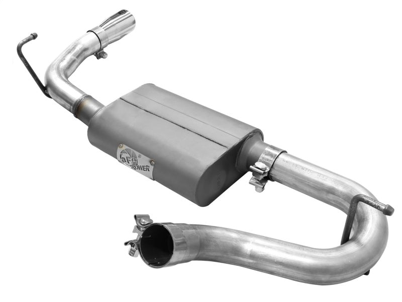 Escape aFe Scorpion de 2-1/2 pulgadas con eje trasero de acero alumbre con punta pulida 07-18 Jeep Wrangler JK V6-3.6/3.8L